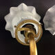 Pair of brass swan collar wall sconces, porcelain fastening. Vintage