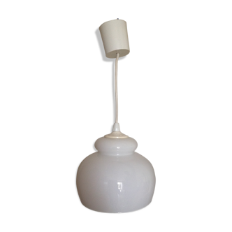 Vintage bell pendant in white opaline