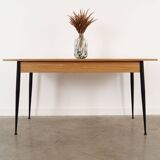 Oak table, Italian design, 1980s, manufacture: Italy
