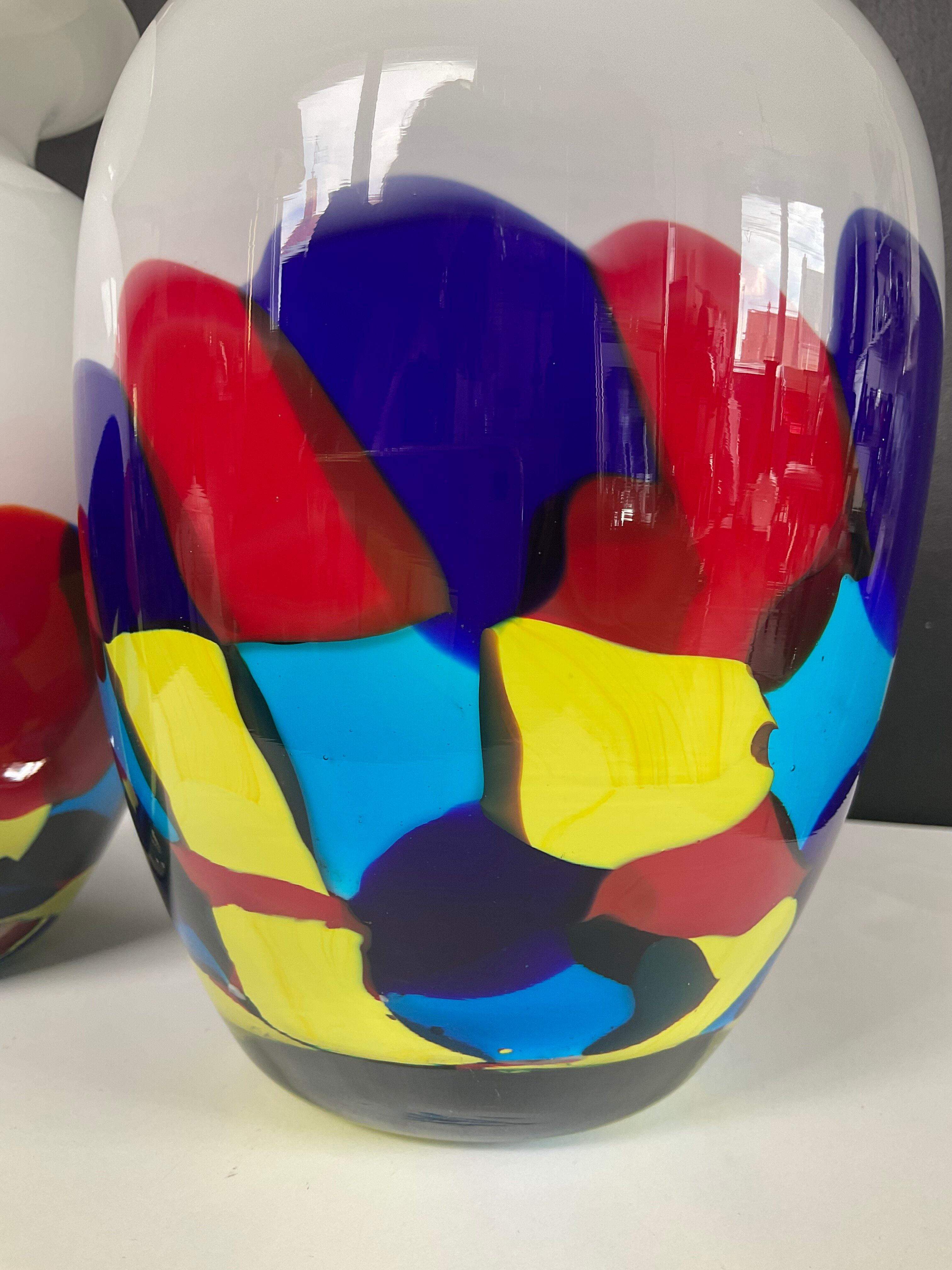 Duo de vases vintage en pâte de verre Murano