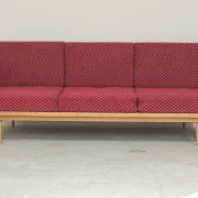 Folding bench Daybed sofa red and black fabric Libena Ex Teh