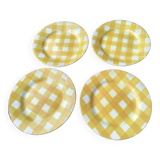 4 Dessert plates Digoin Sarreguemines Scottish model