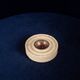 Italian Round Travertine and Copper-Toned Metal Ashtray, 1970