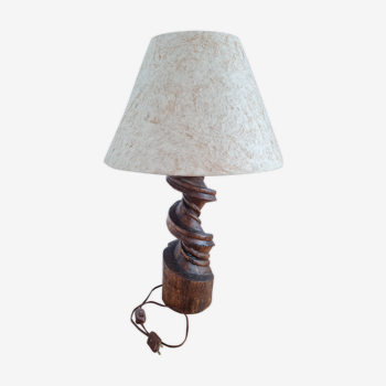 Handmade lamp in turned wood
