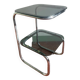 Chrome and smoked glass side table 1970