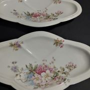 Pair of porcelain raviers floral decoration