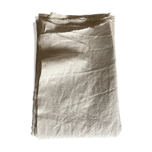 Nappe de toile de lin brut lavé 19e linge de réserve L3m45