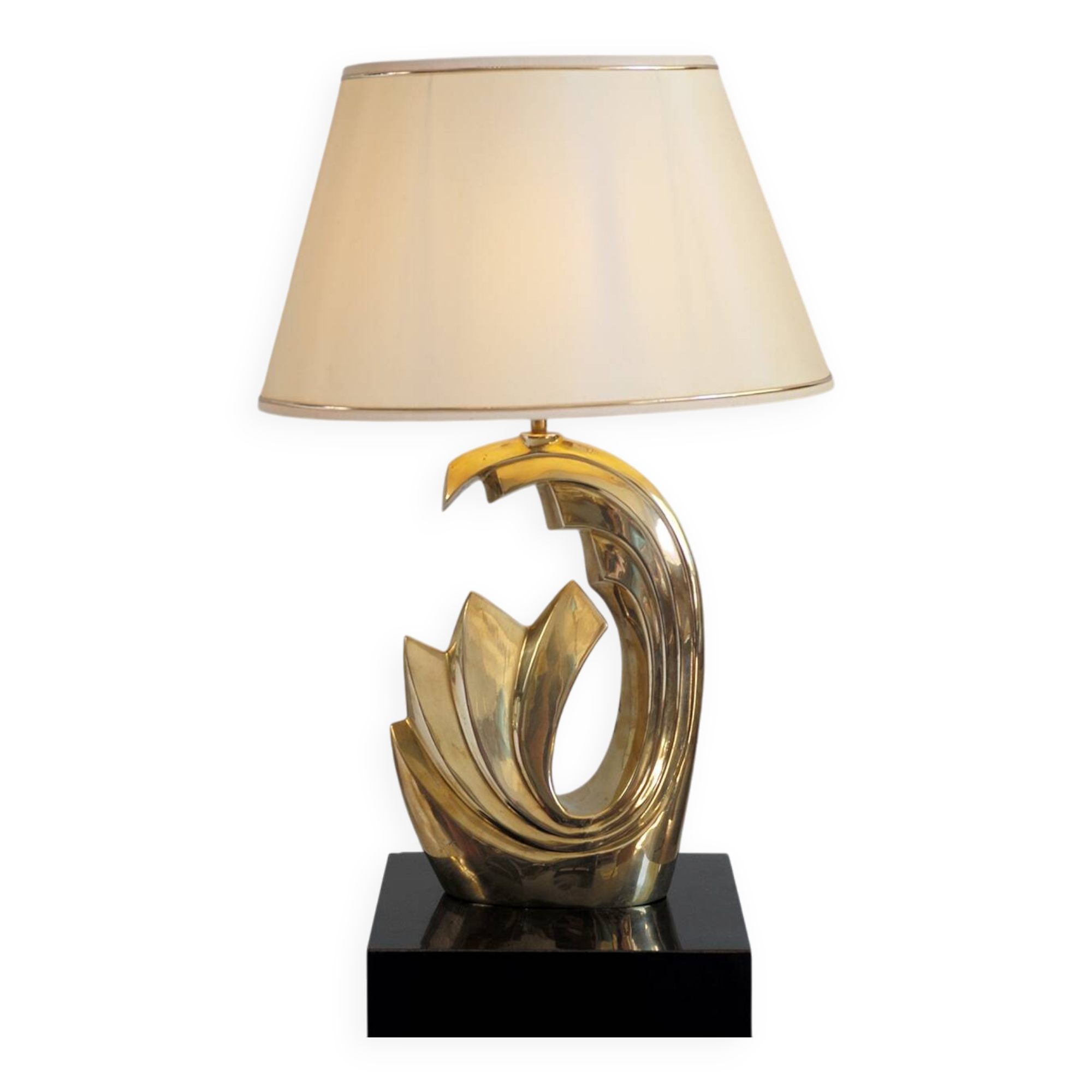Living room lamp in golden brass