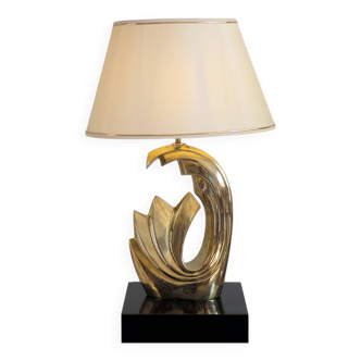 Lampe de salon en laiton doré