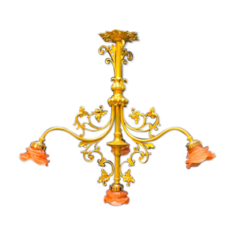 Golden antique bronze chandelier
