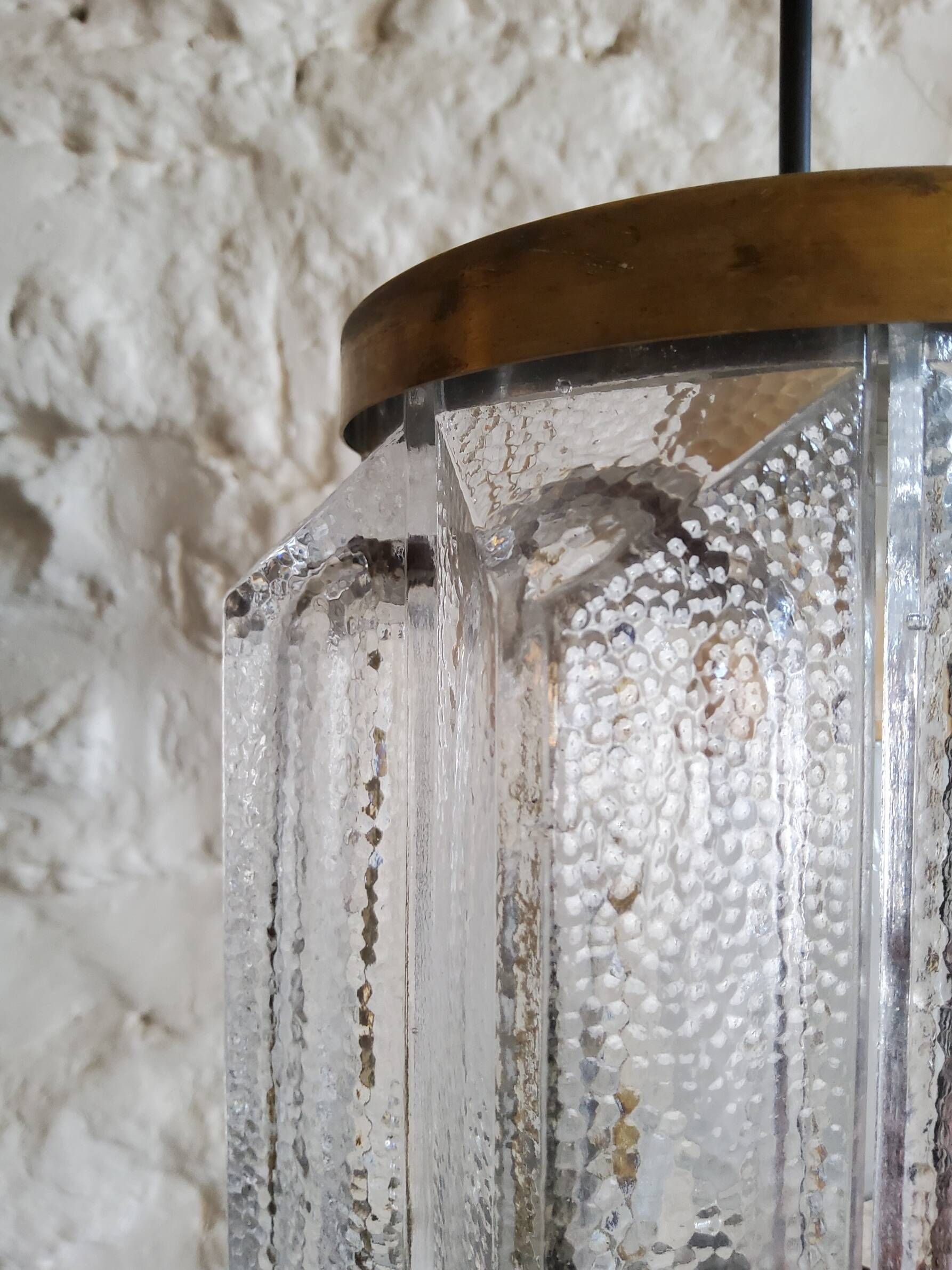 Scandinavian brass and glass pendant for Reijmyre by Paul Kedelv