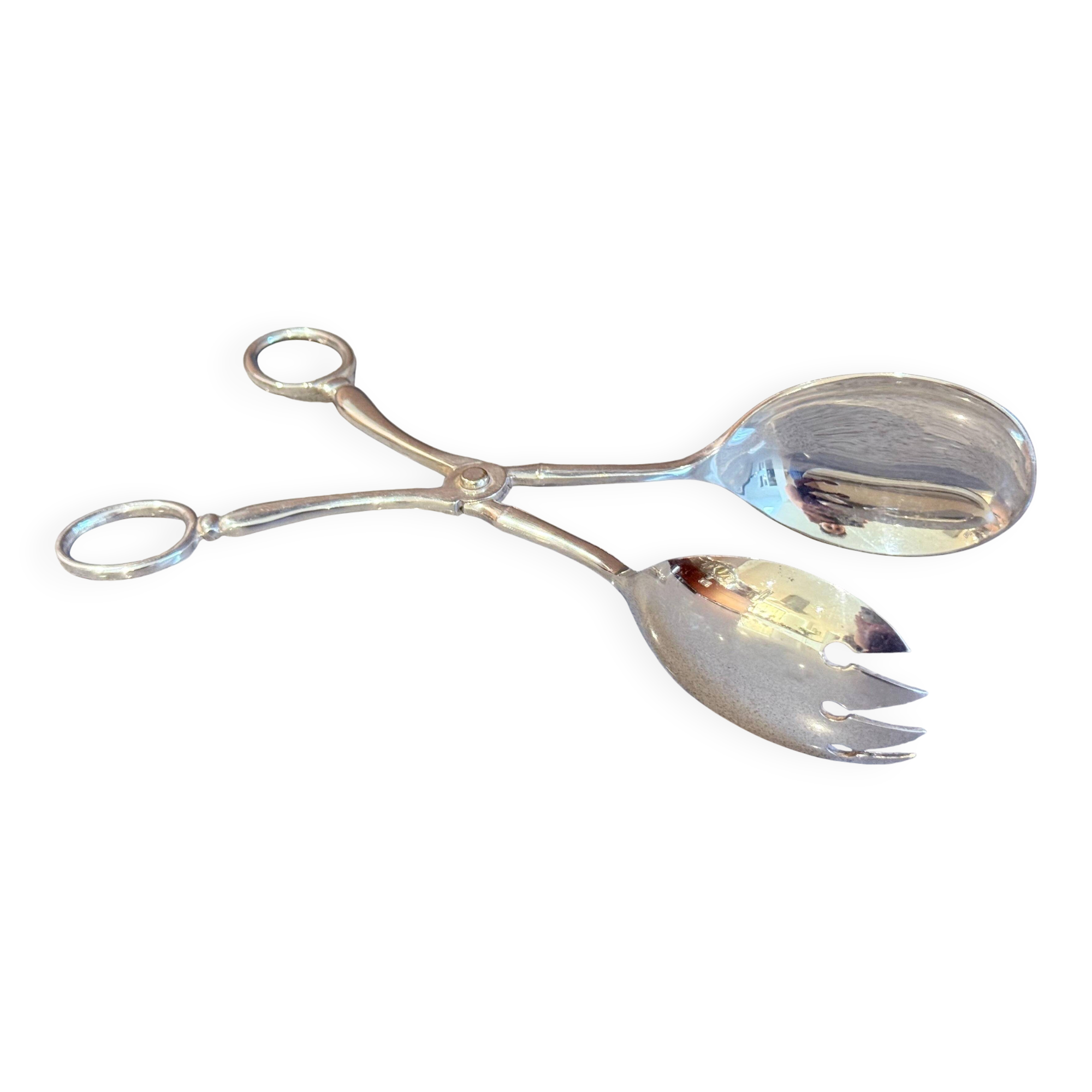 Vintage English Sterling Silver Salad Serving Tongs by EANSA – Elegant Mid-Century Tableware