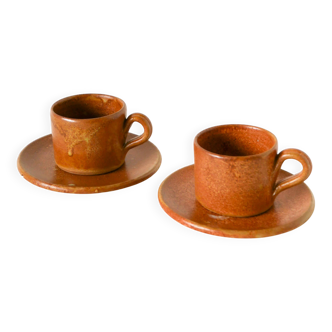 Pair of stoneware espresso cups, 1970