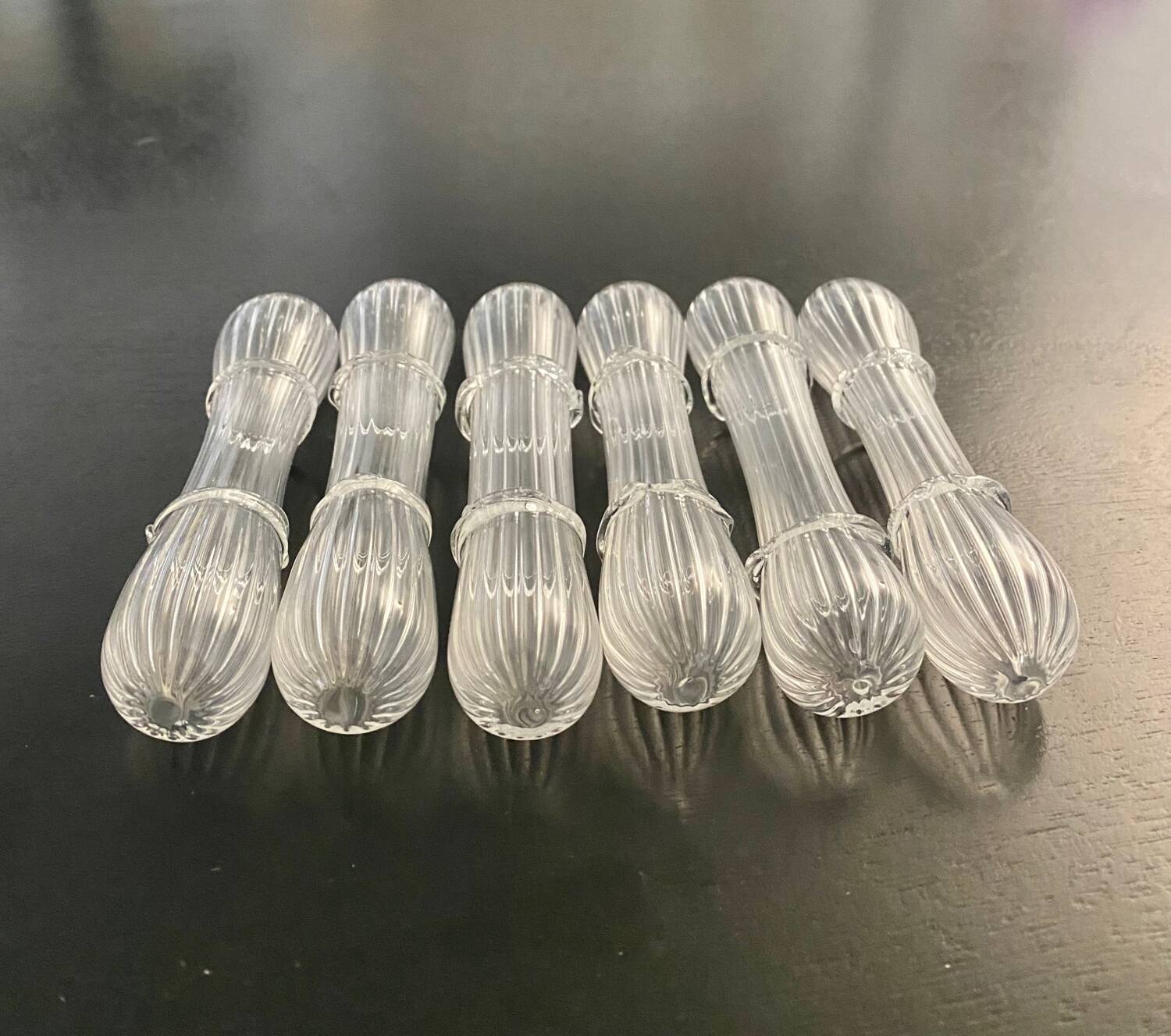 6 Venetian knife holders in blown glass