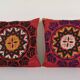 Set of 2 vintage embroidered cushion covers 56x58 cm