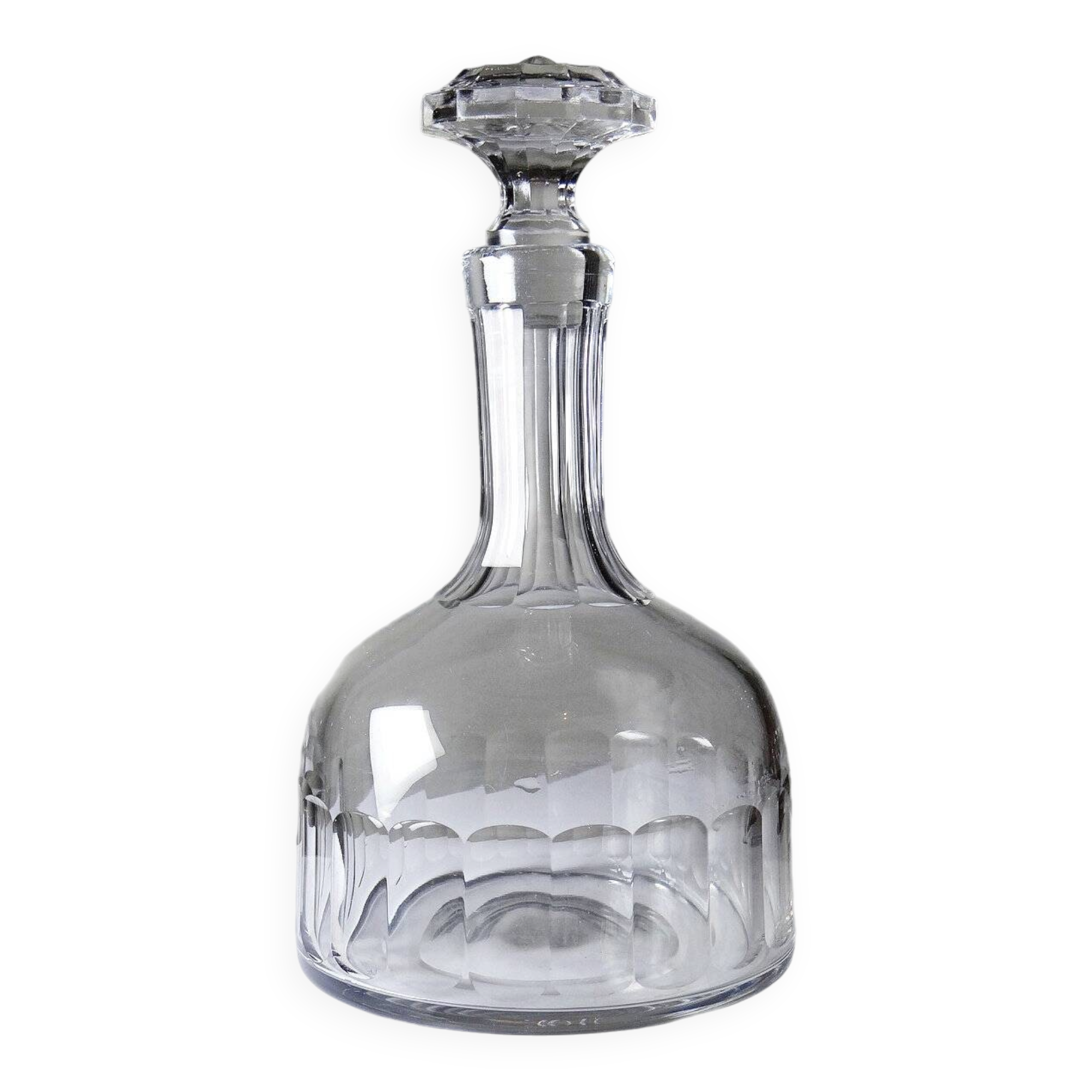 Antique wine decanter, faceted cut crystal