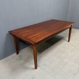 Large antique style oak extendable dining table