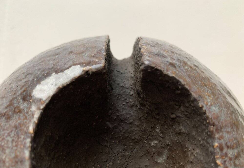 Brutalist mid-century studio pottery art sculpture from the 1960s.