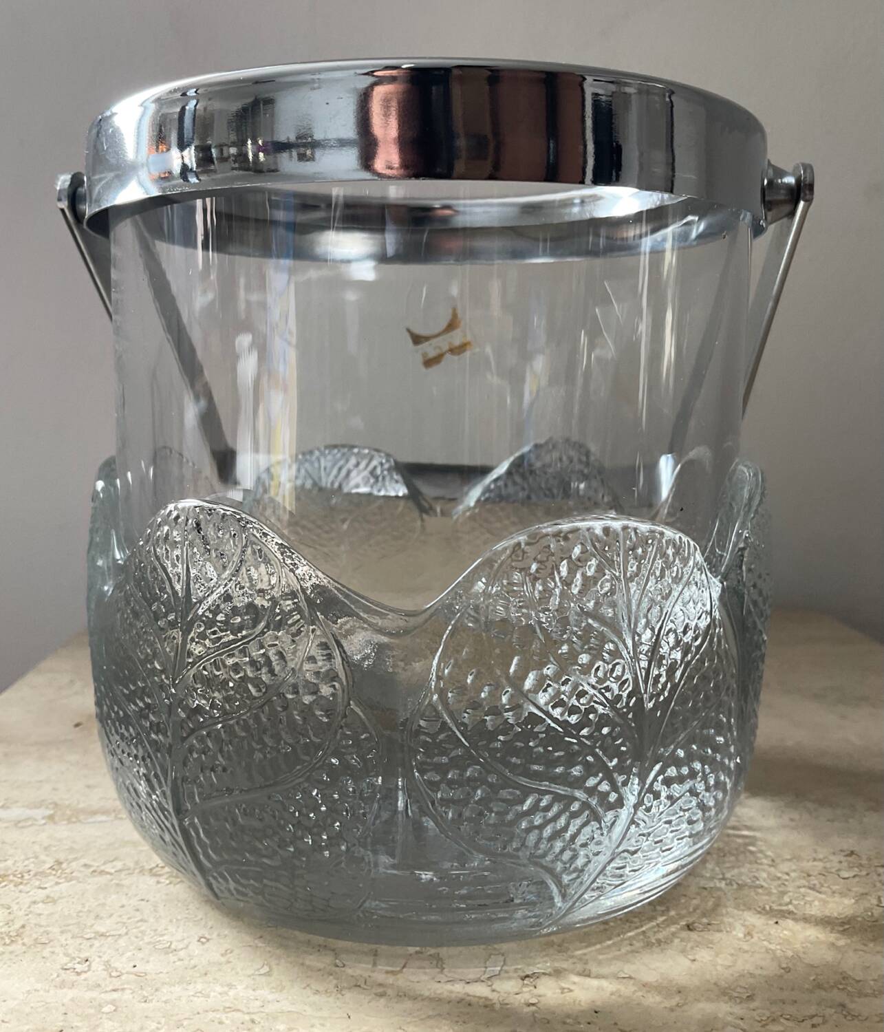 Crystal ice bucket from Lacs Italy 1970s