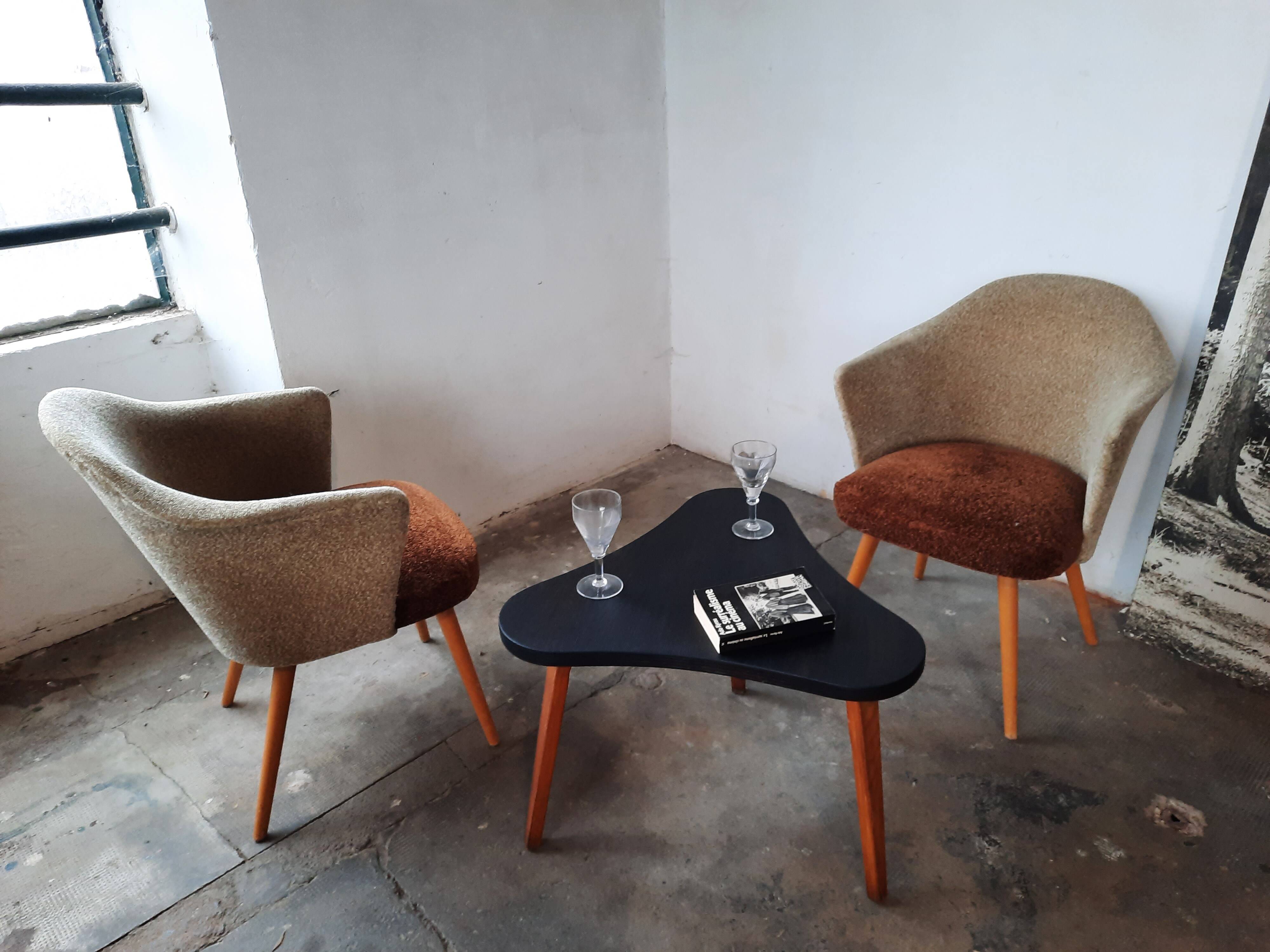 2 armchairs published by Thonet, 1960