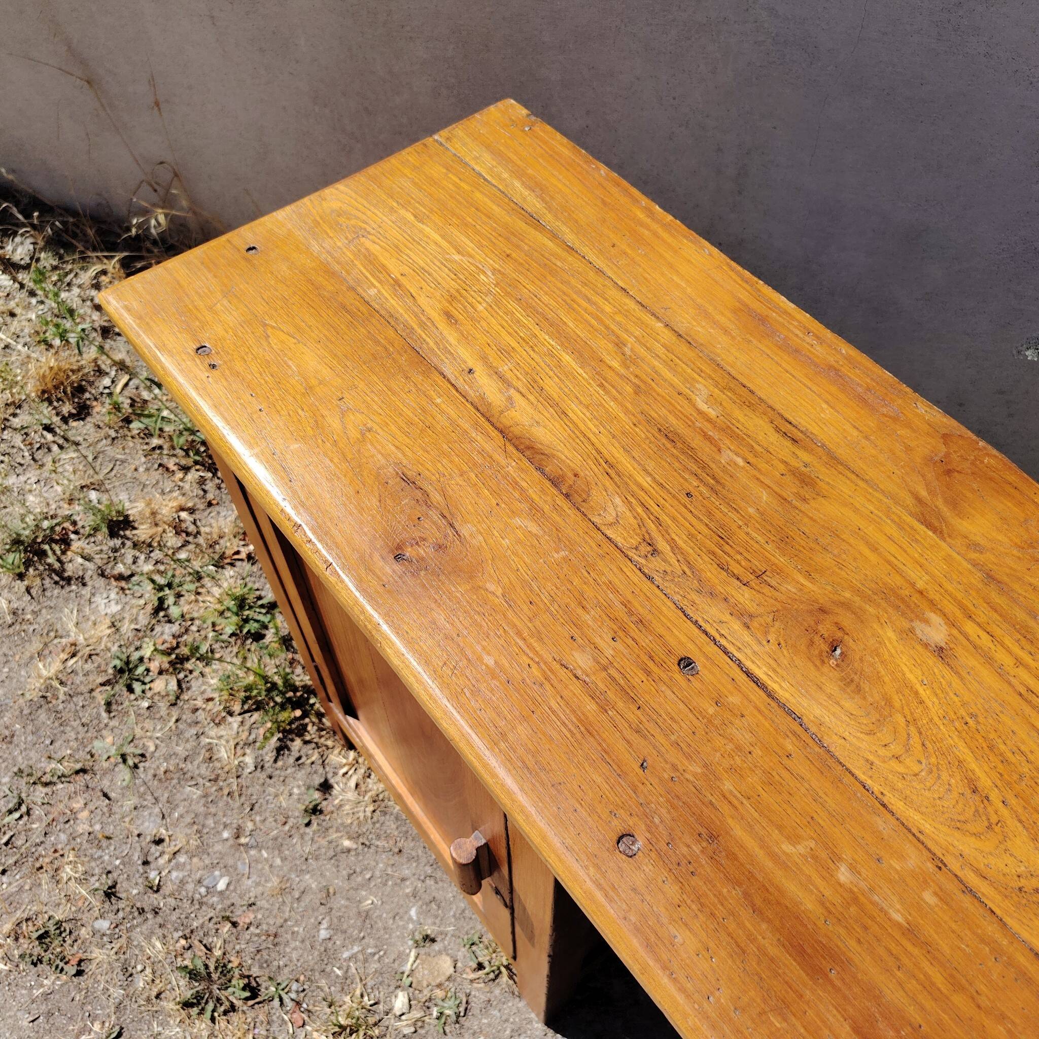 Bureau, console en bois vernis vintage