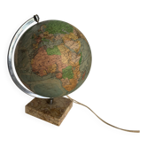 Vintage 1960 globe terrestrial glass Perrina marble world map - 28 cm