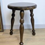Old turned oak tripod stool