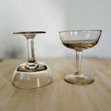 Set of 2 old champagne glasses
