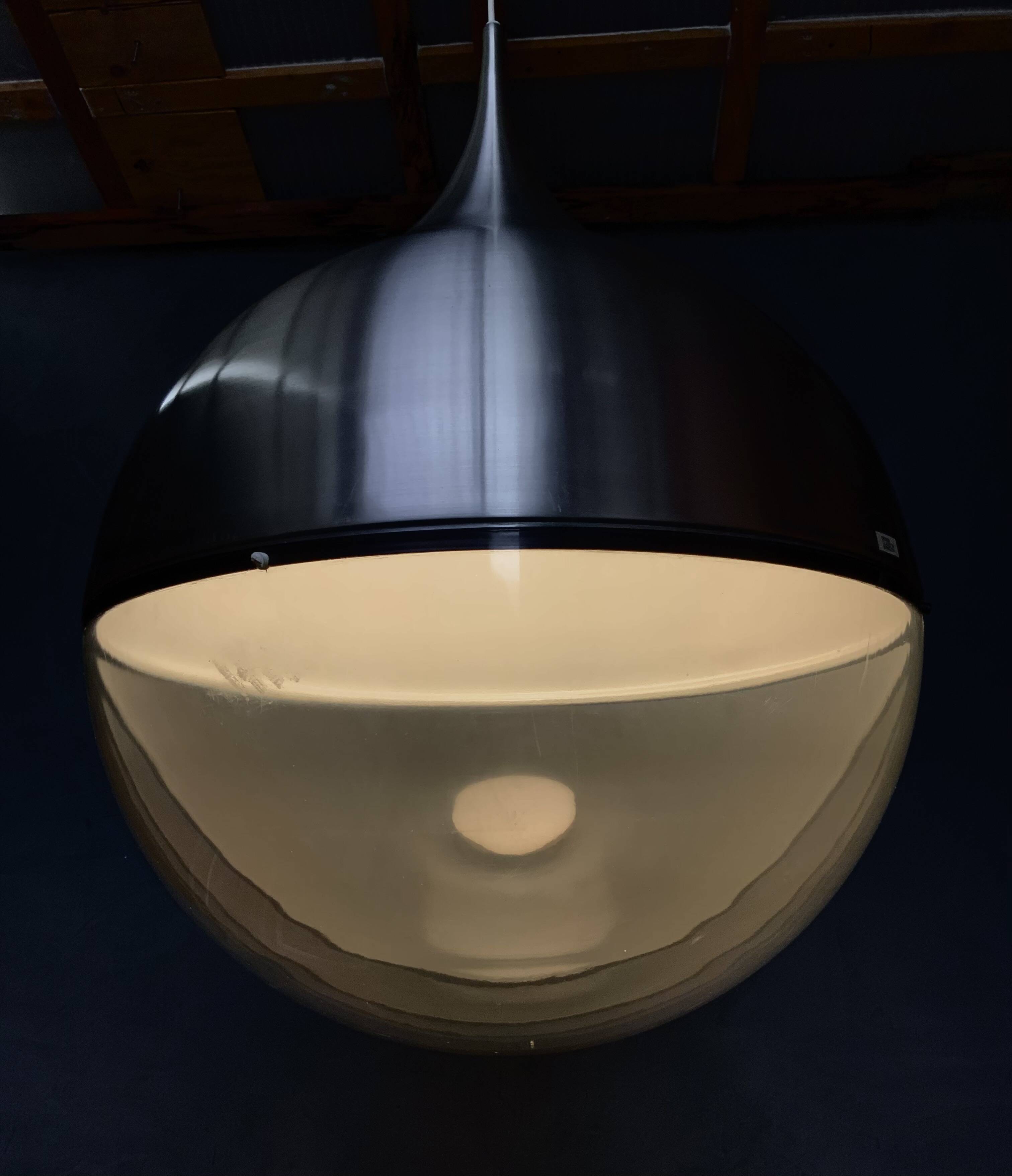 Vintage Ceiling Lamp Börje Claes Globular Model Metal/Plastic Sweden 1970