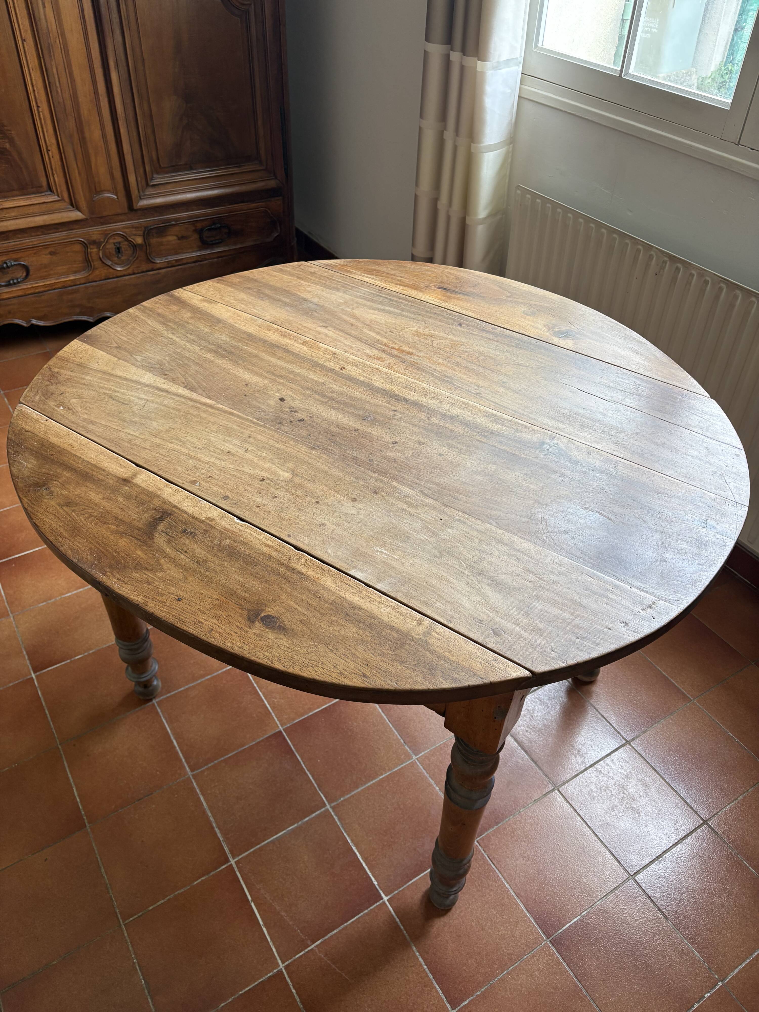 Table Extensible Bois Massif 2 Tiroirs
