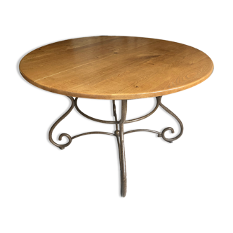 Table bois et fer forgé