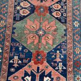 Tapis ancien persan kurde tribal 124x268 cm