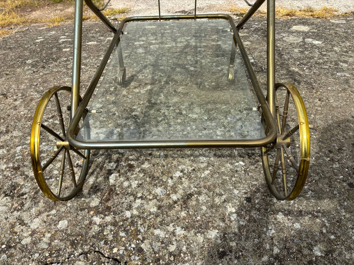 Vintage gold metal server