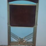 Set of four folding metal and velvet chairs