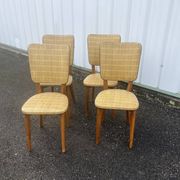 Set of 4 vintage chairs from the 50s and 60s in Scandinavian style.
