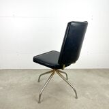 Retro office chair | swivel vintage black chair