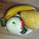 Small vintage fruit bowl in majolica – fruit decoration – 1950s/60s
