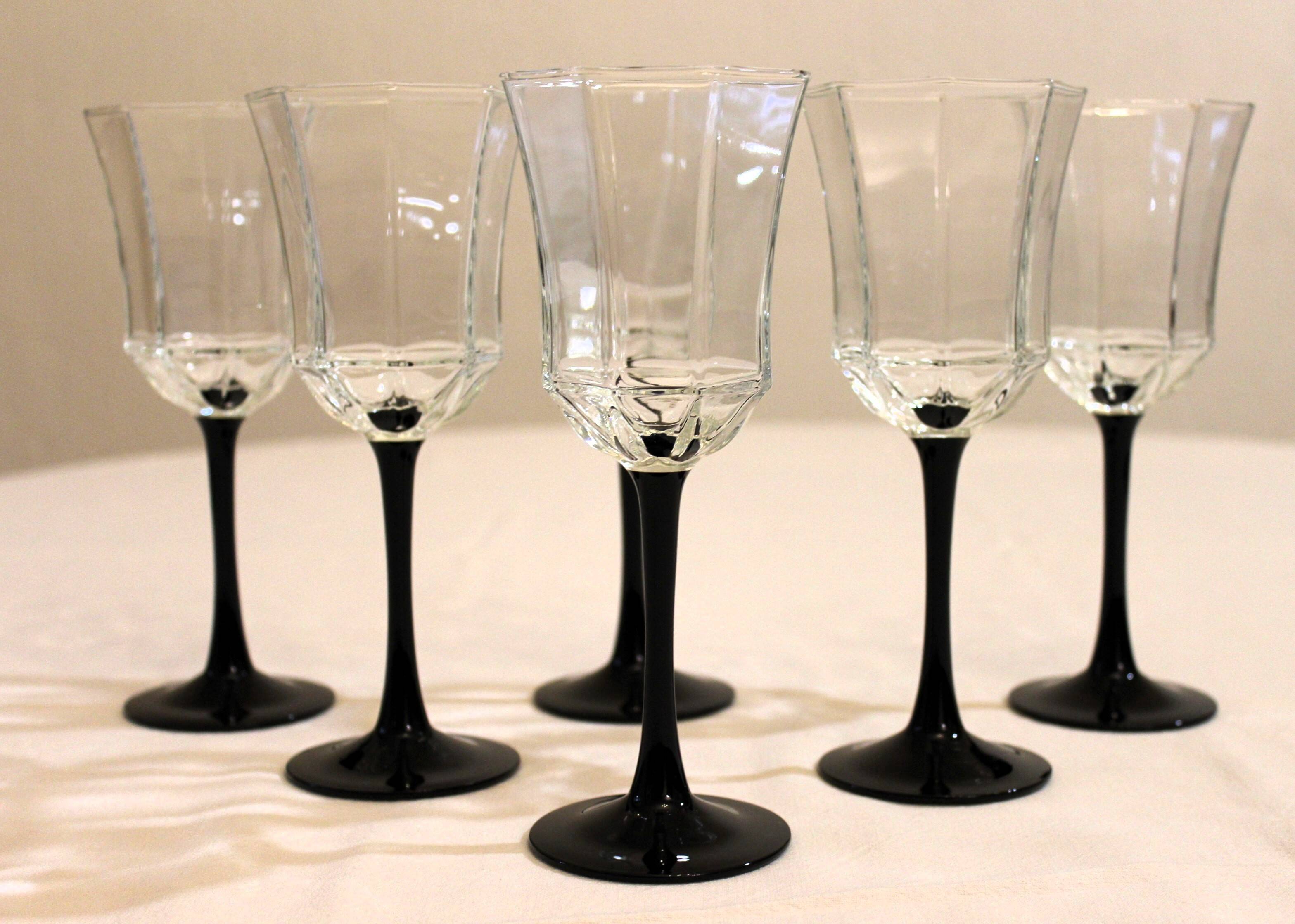 6 verres à eau « Octime » Luminarc noir