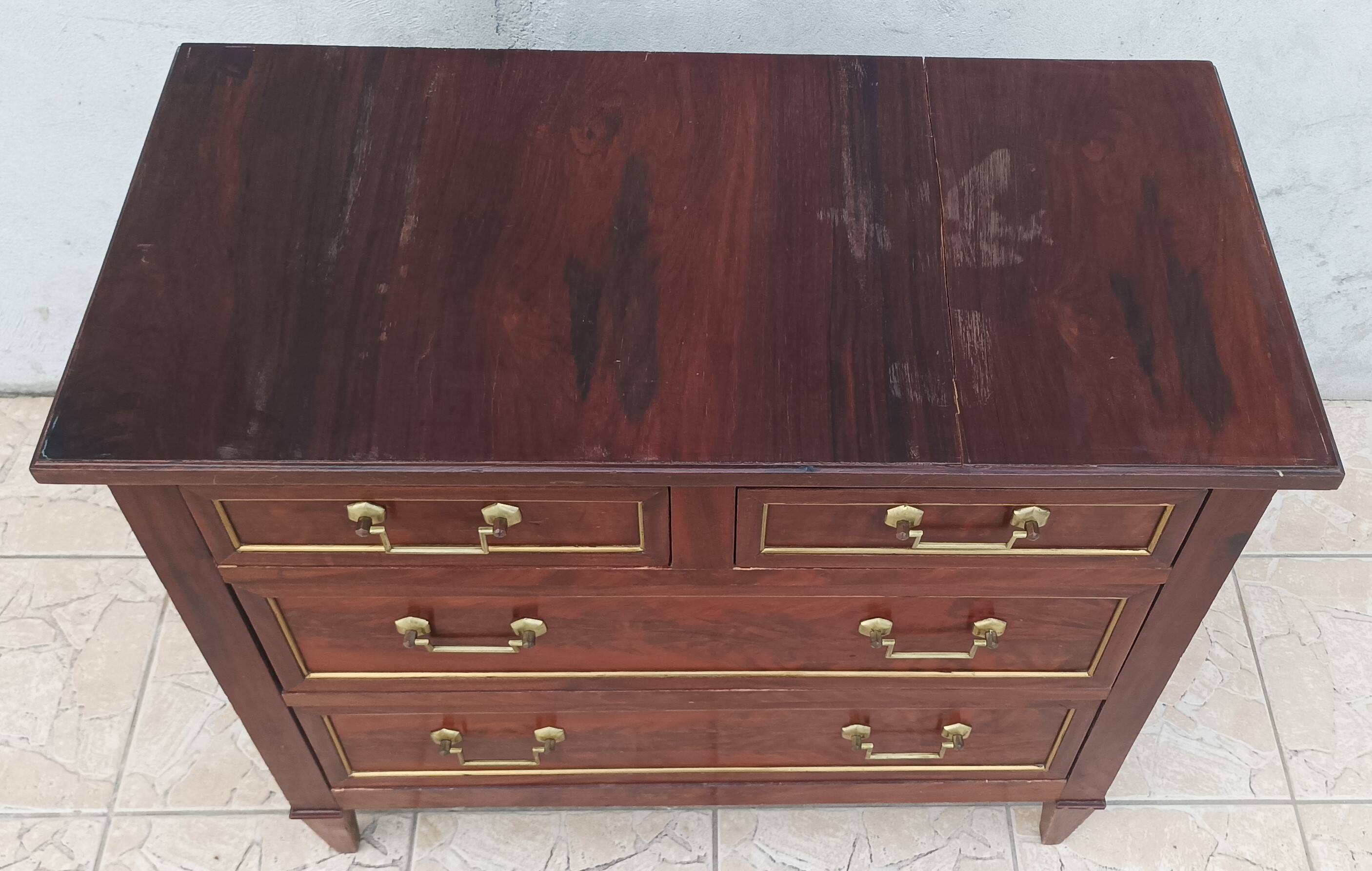 Louis XVI style mahogany chest of drawers