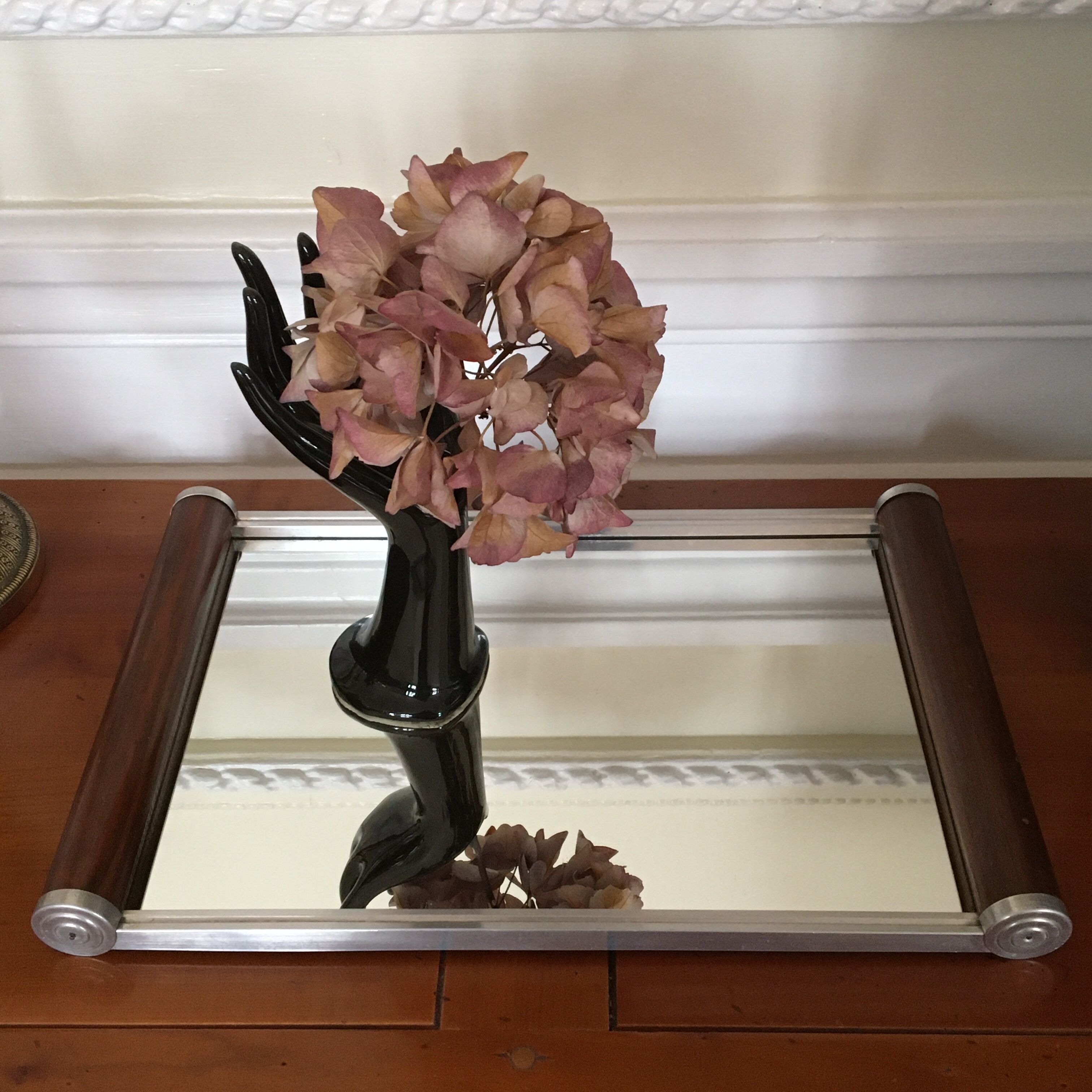 Rectangular mirror top art deco 25 x 37cm