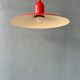 Small vintage Space Age suspension in red metal.