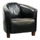 Black vintage cowhide aviator design armchair with characterful appearance