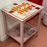 Side table console mosaic pink orange original vintage charm colourful