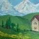Peinture ancienne paysage dans le goût d'Utrillo XXe