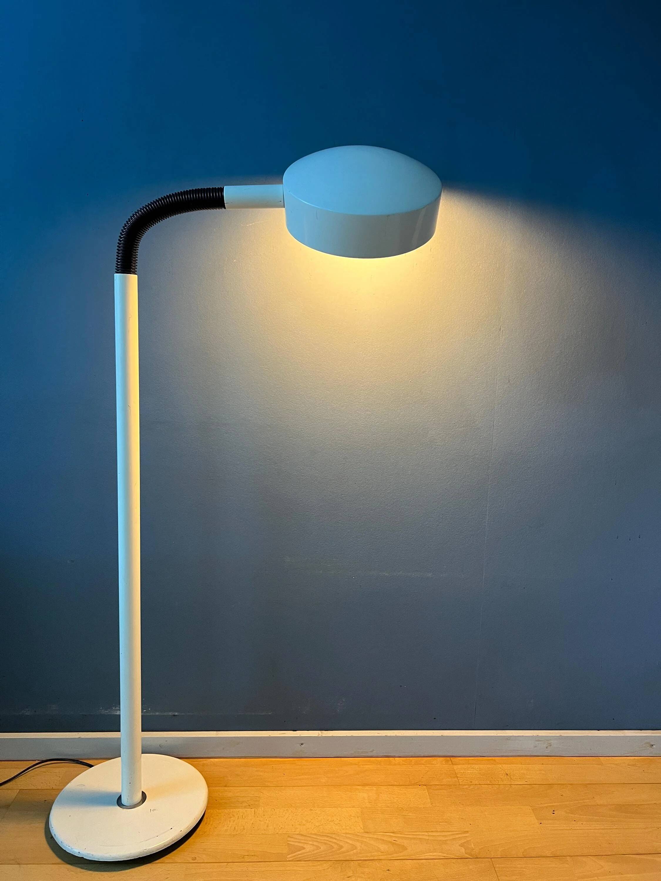Vintage Space Age floor lamp in white metal Hala