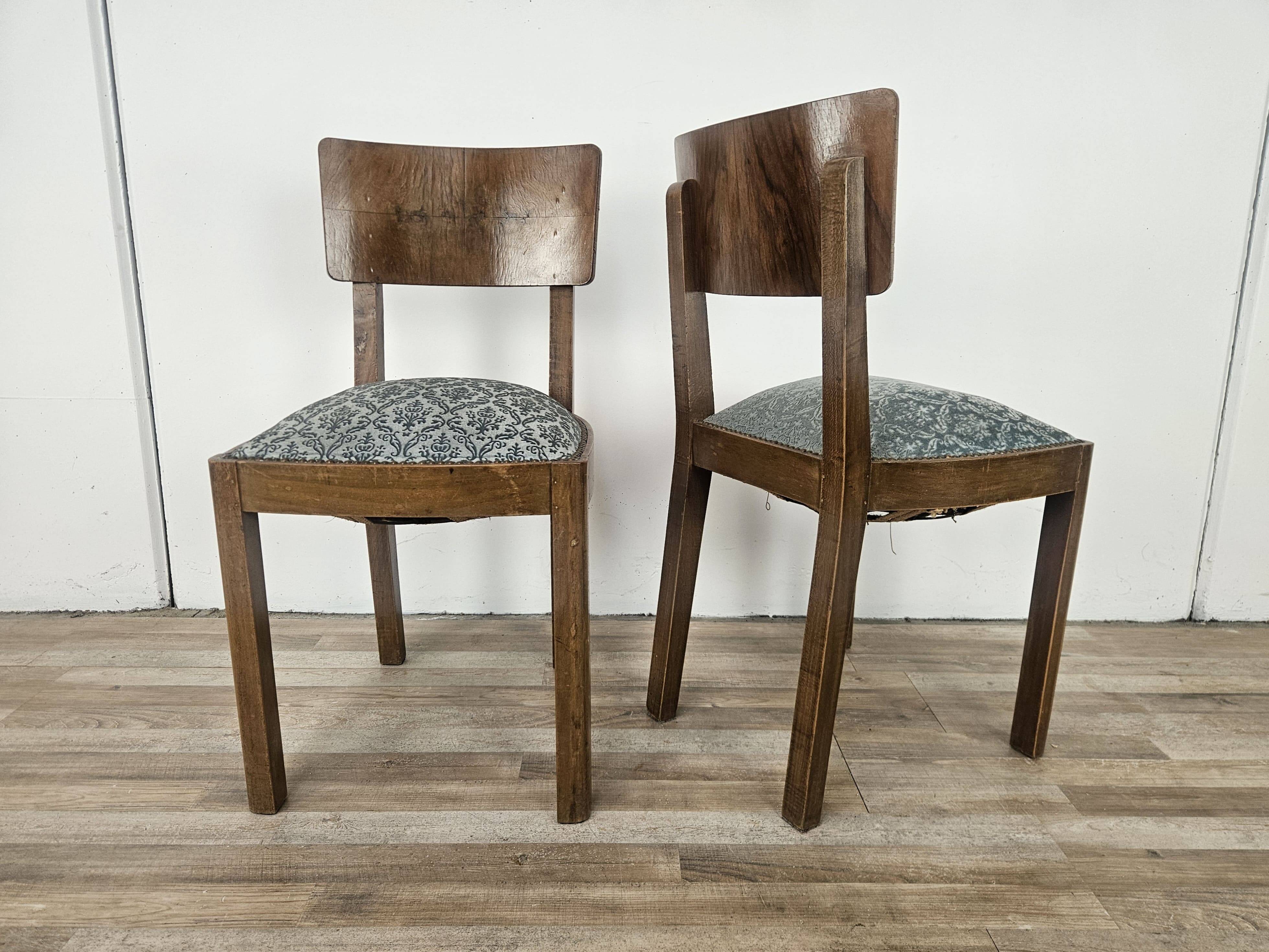 Art Decò set of chairs with stool