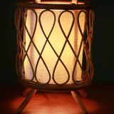 Lampe d’appoint en rotin, France, années 1960