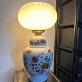 Lampe à poser vintage à fleurs globe plissé