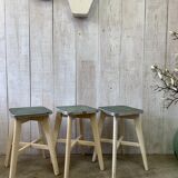 Series of 3 workshop stools