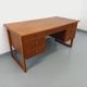 Double-sided executive desk sled legs vintage Scandinavian style in teak from the 60s
